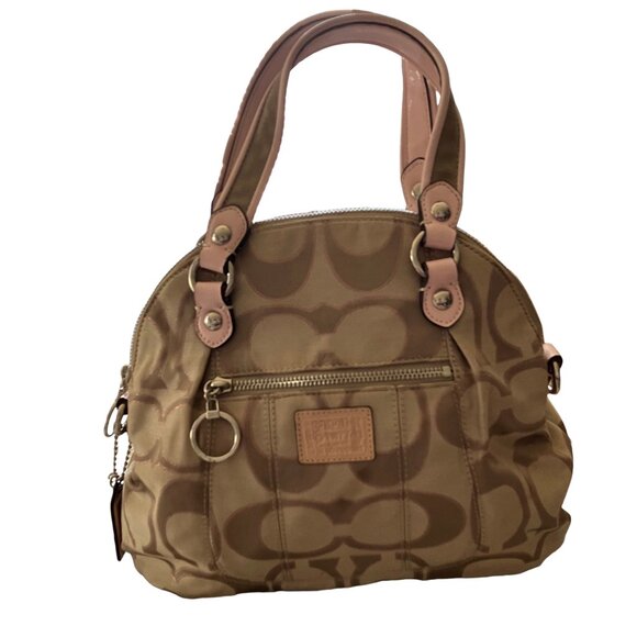 Coach Handbags - EUC Coach Poppy Signature Print Baby Pink/Tan Satchel Purse
